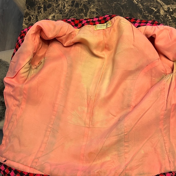Arnold Constable Fifth Ave vintage wool jacket, Chanel inspired, black & pink - Picture 16 of 16